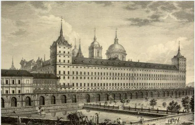 El Escorial. Grabado de T. López de Enguidanos (1800-1833). :: 