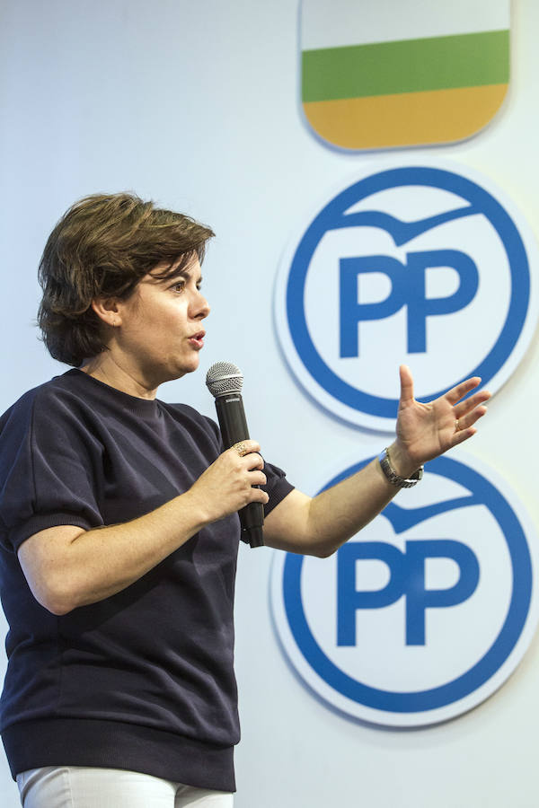 La andidata a la Presidencia del PP Soraya Sáenz de Santamaría ha asegurado hoy en Logroño que es, respecto al resto de aspirantes a presidir el partido, la «más idónea para gobernar en este momento» y la que «podría ayudar a recuperar el voto para el PP» de aquellos que han dejado de hacerlo.