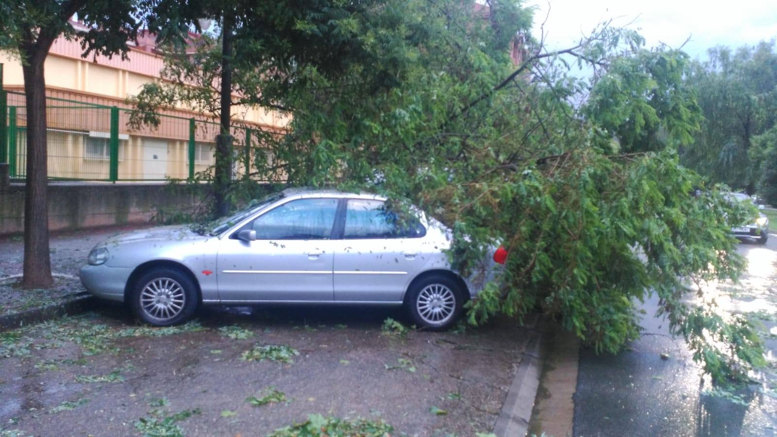 Han sido varios minutos en los que el granizo ha caído con fuerza provocando graves daños e inundaciones.