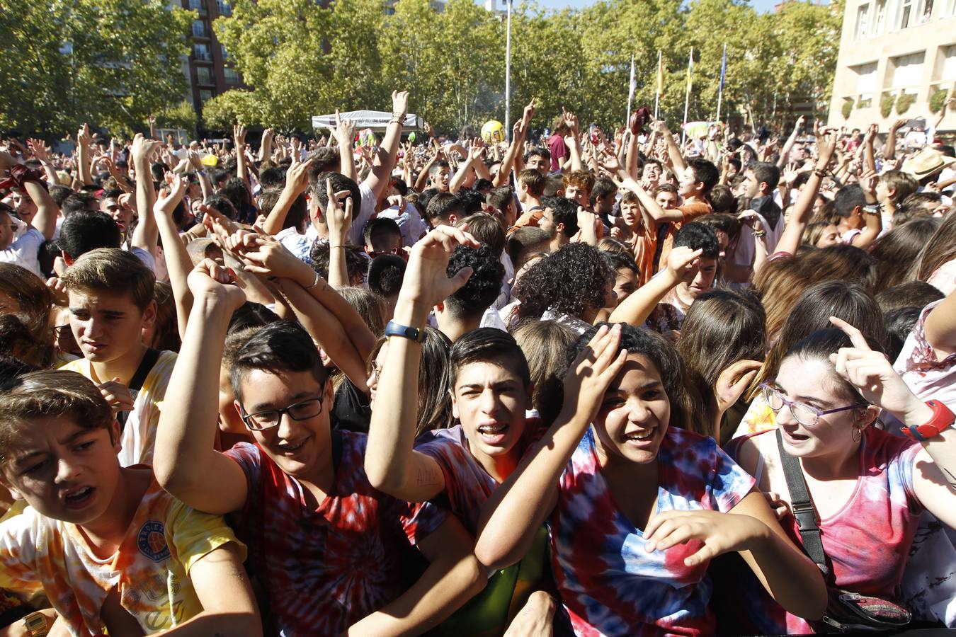 Las imágenes de la plaza del Ayuntamiento en el disparo del cohete