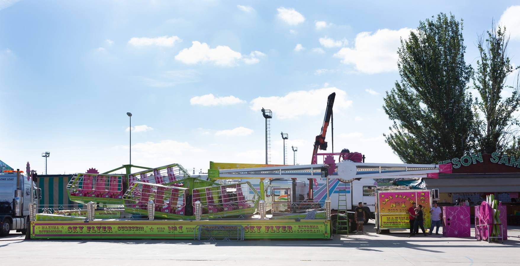 El ferial se prepara para el inicio de las fiestas de San Mateo de Logroño 2018