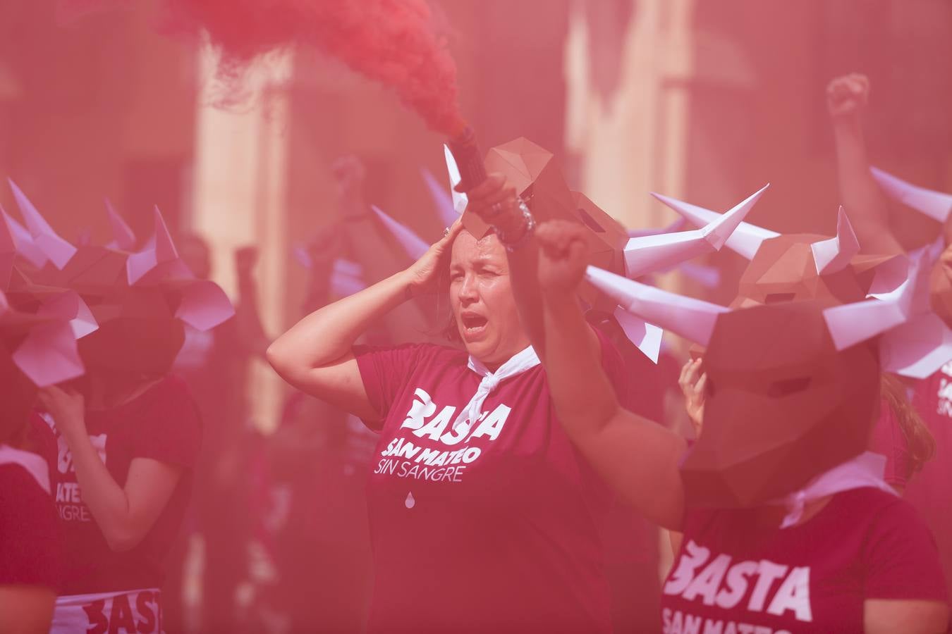 Protesta antitaurina en la Plaza del Mercado.