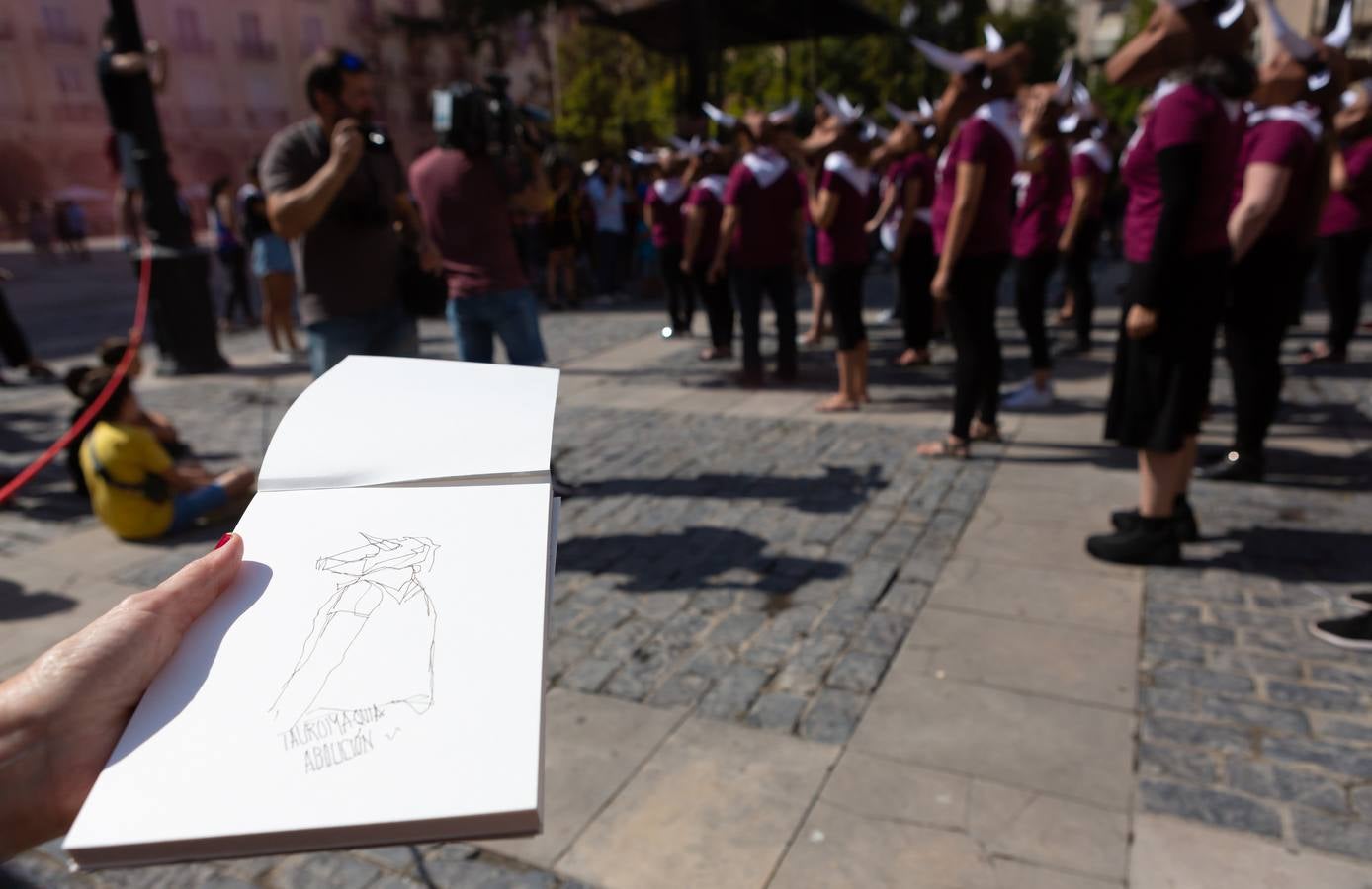 Protesta antitaurina en la Plaza del Mercado.