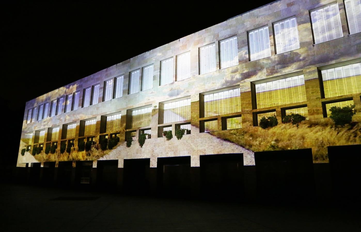 Dibujos, banderas, mensajes... se proyectaron ante la atenta mirada de numeroso público