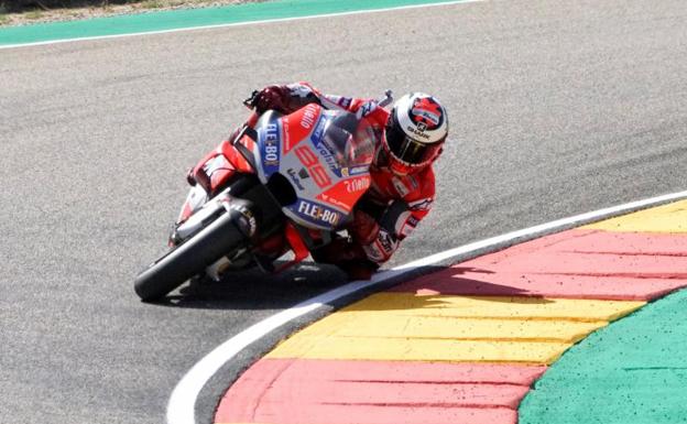 Jorge Lorenzo durante la sesión de clasificación del GP de Aragón