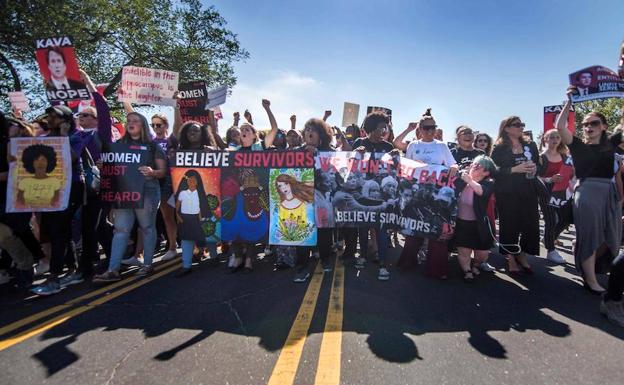 Protestas en contra de la nominación de Kavanaugh. 