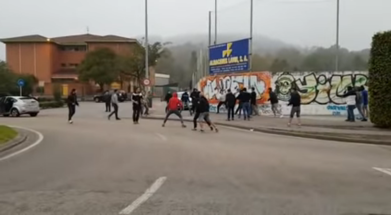 Aficionados de la UDL y de la Gimnástica protagonizan una pelea en los aledaños del estadio