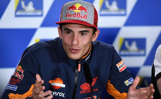 Marc Márquez, en la rueda de prensa. 