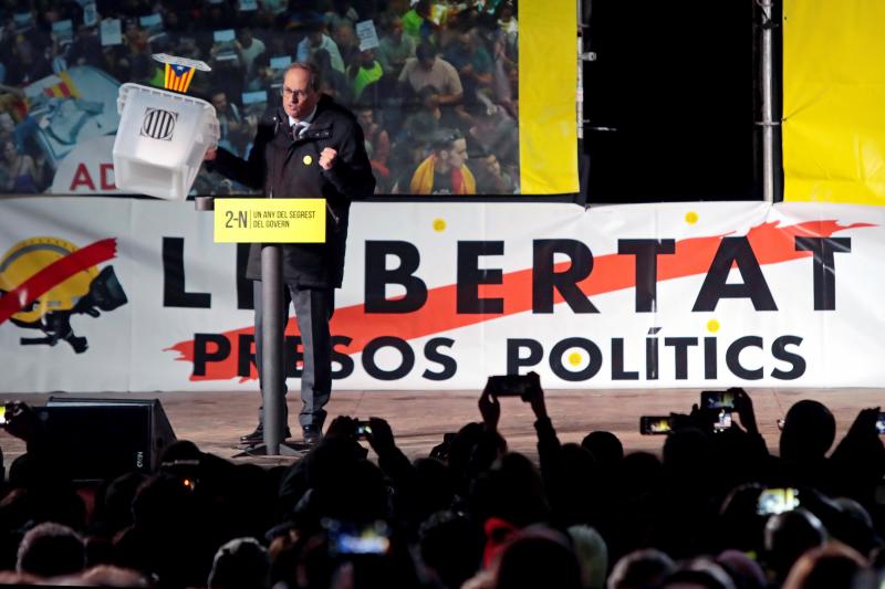 Acto del presidente de la Generalitat, Quim Torra, en apoyo a los presos en Lledoners. 