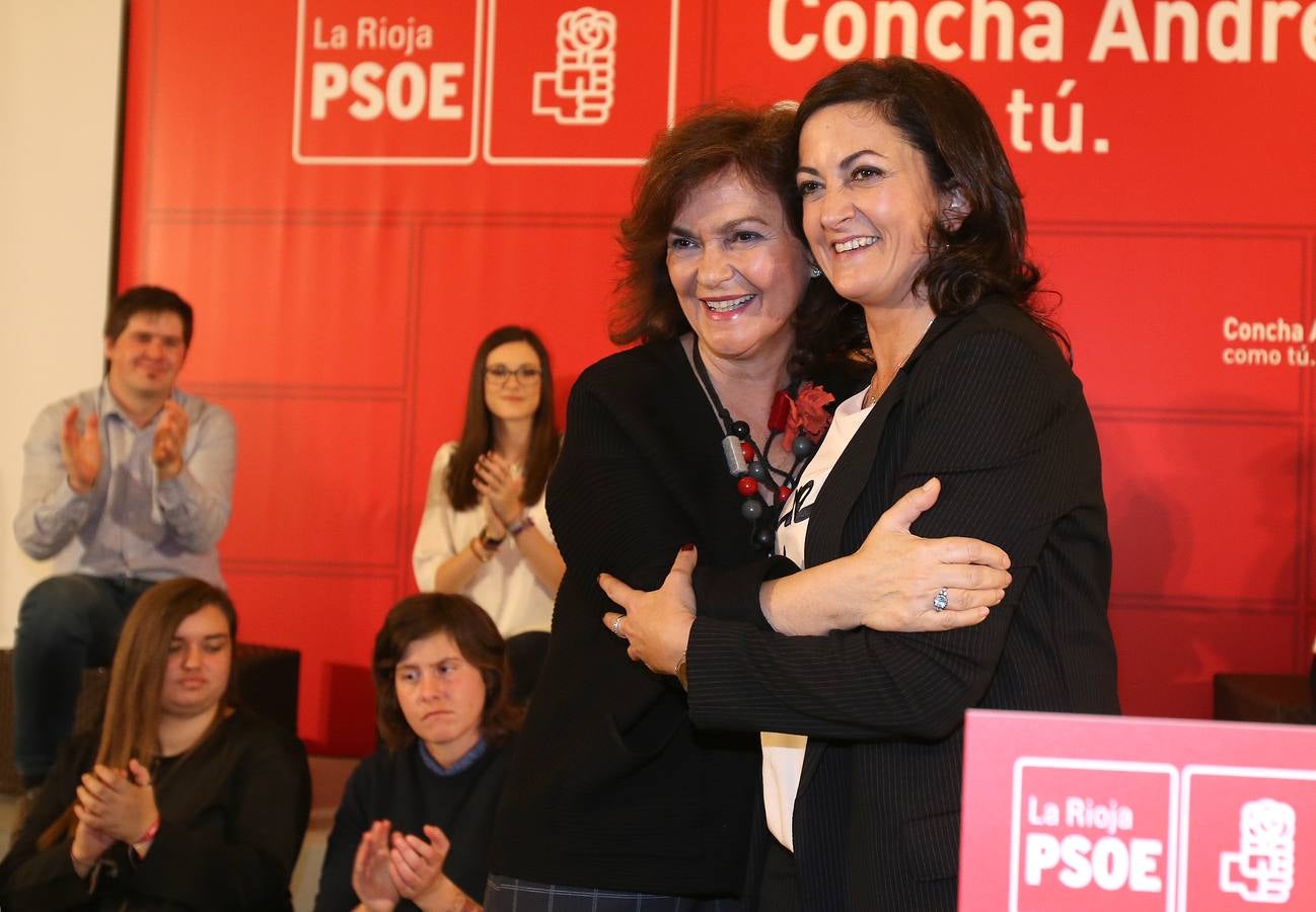 Ha presentado su candidatura a la Presidencia de La Rioja en un acto al que ha asistido la vicepresidenta del Gobierno central, Carmen Calvo