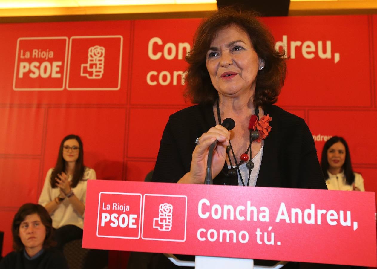 Ha presentado su candidatura a la Presidencia de La Rioja en un acto al que ha asistido la vicepresidenta del Gobierno central, Carmen Calvo