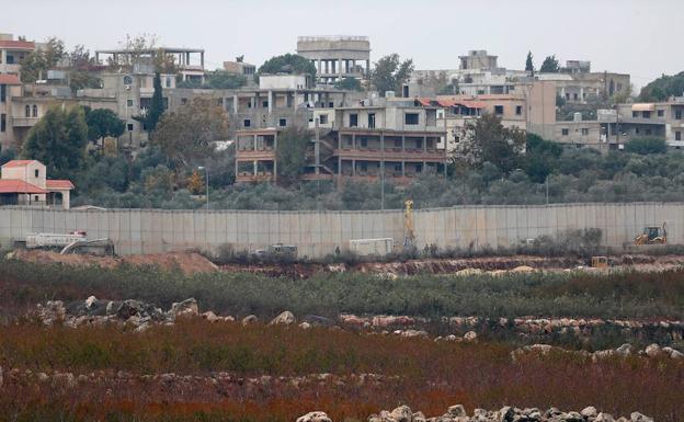 Muro que separa Líbano de Israel, en la 'zona azul' desmilitarizada.
