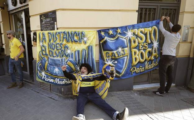 La peña de Boca Juniors en Madrid. 