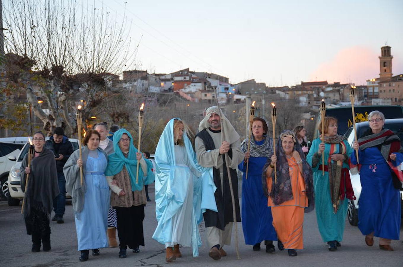 Representación de un belén viviente que ha habido esta tarde en el santuario del Carmen en Calahorra