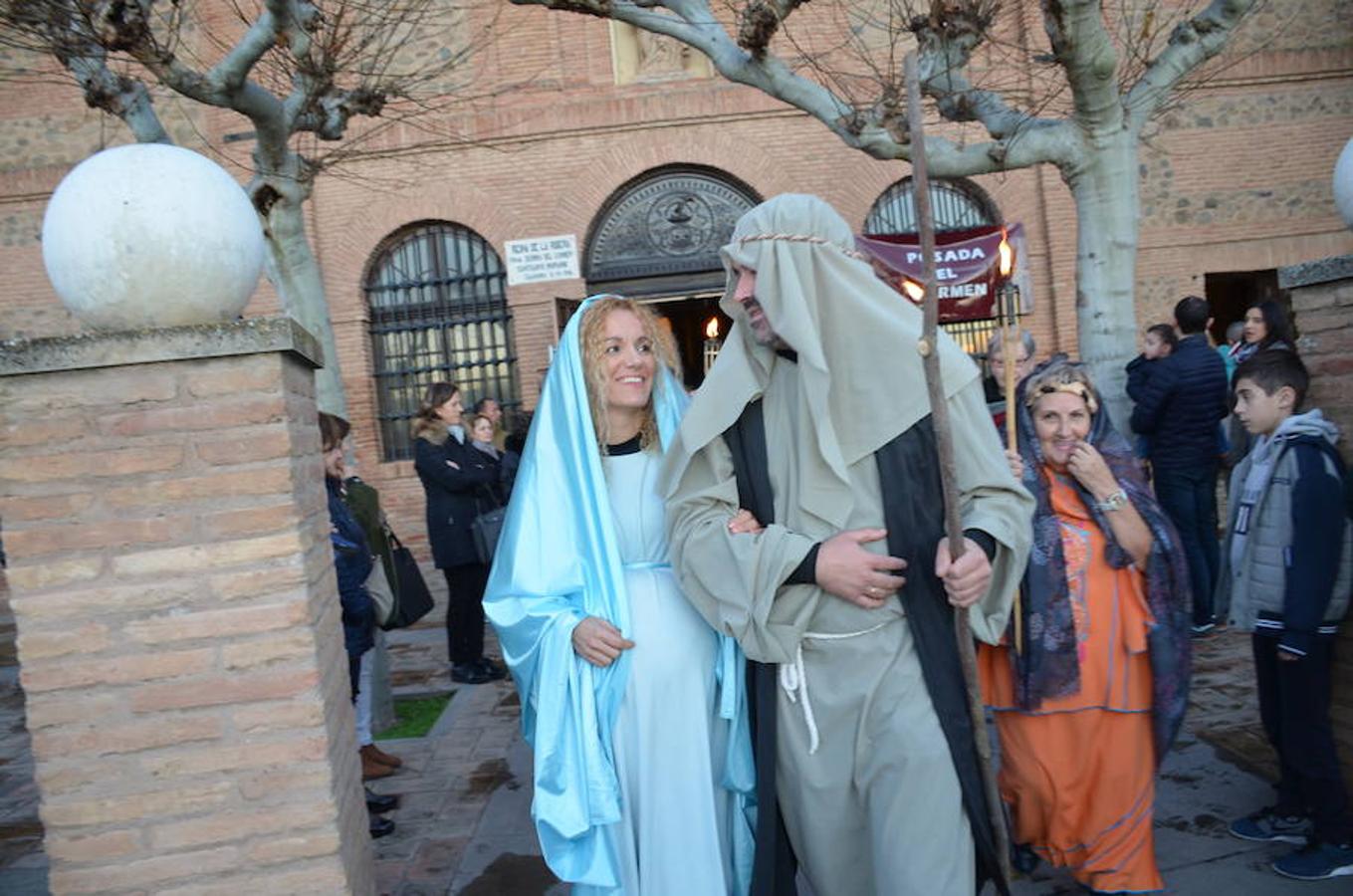 Representación de un belén viviente que ha habido esta tarde en el santuario del Carmen en Calahorra