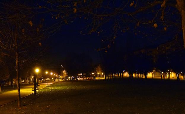 Parque San Miguel. Los apagones de luz suelen dejar al parque completamente a oscuras. :: 