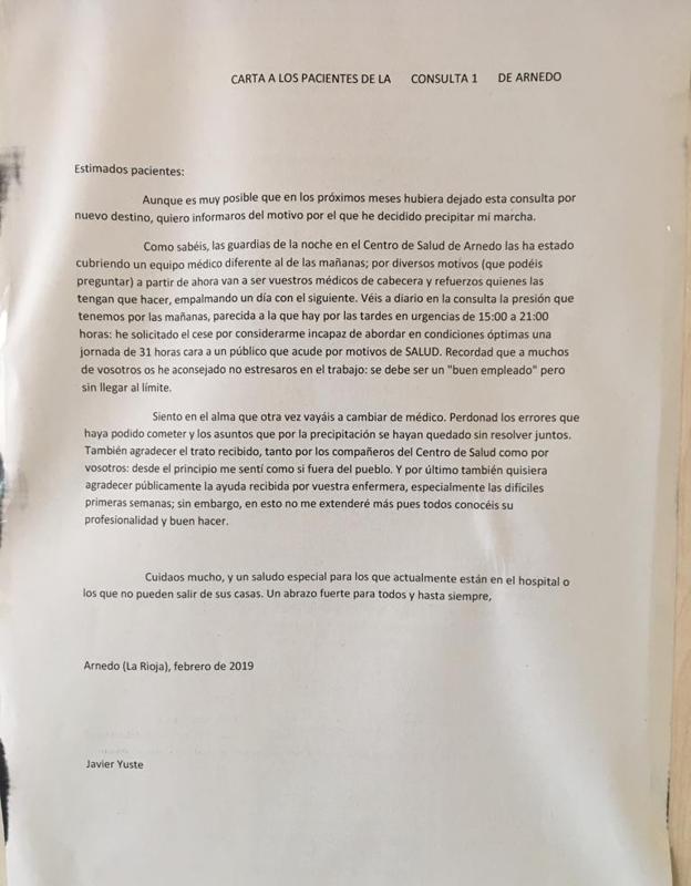 «Me considero incapaz de abordar en condiciones óptimas una jornada de 31 horas»