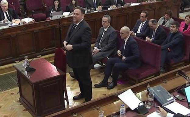 Declaración del exvicepresidente de la Generalitat y principal acusado, Oriol Junqueras.