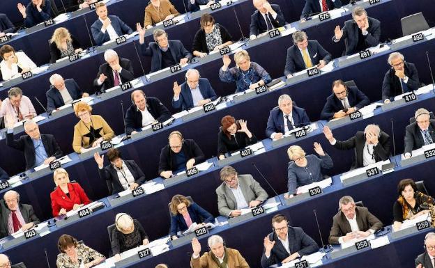 Imagen de la sesión plenaria de la sede del Parlamento Europeo en Estrasburgo.