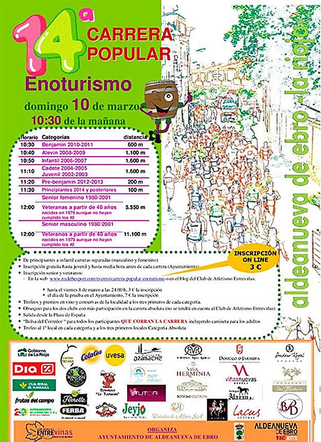 La carrera popular Enoturismo de Aldeanueva se disputará el 10 de marzo