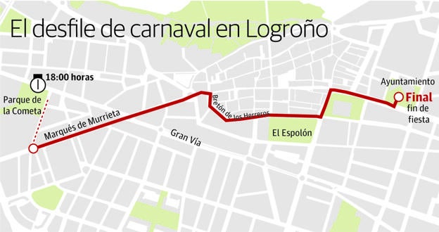 19 comparsas, 2 grupos y 6 carrozas en el desfile logroñés de Carnaval