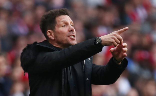 Simeone, durante el partido. 