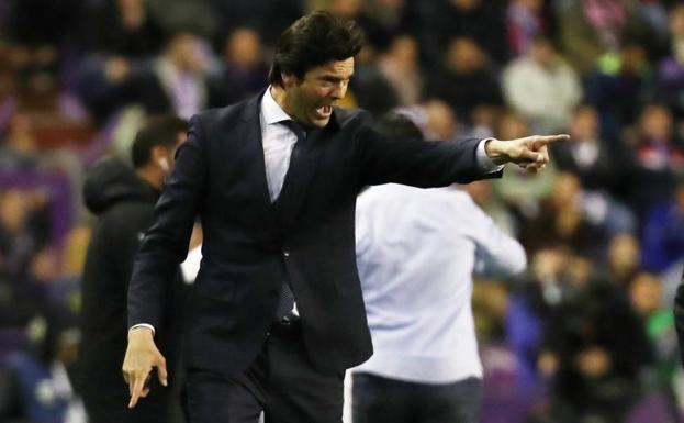 Solari, en una acción durante el encuentro de su equipo ante el Valladolid.