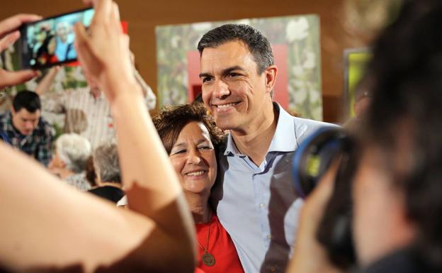 Pedro Sánchez, durante una visita a Logroño en 2016