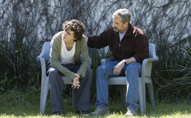 Timothée Chalamet, nominado al Globo de Oro por su papel en 'Beautiful Boy', y Steve Carell.