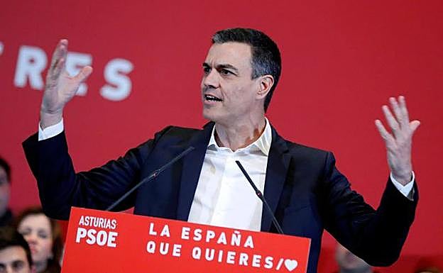 Pedro Sánchez en un acto en Gijón este miércoles.