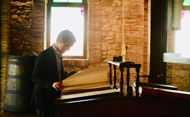 Casado, durante su visita del martes pasado a Bodegas Riojanas de Cenicero, donde almorzó con la cúpula del PP riojano