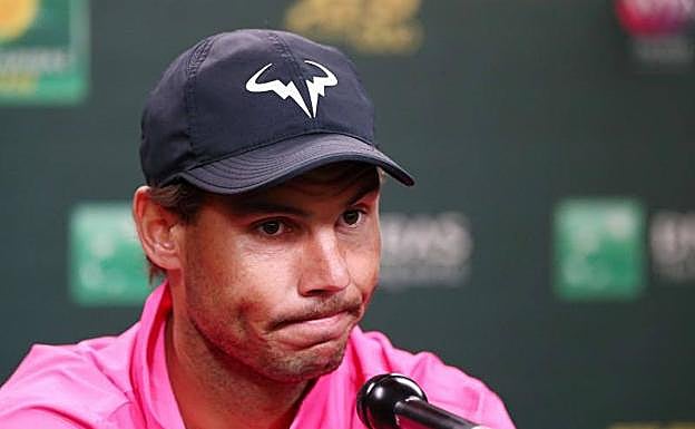 Rafael Nadal, en rueda de prensa. 
