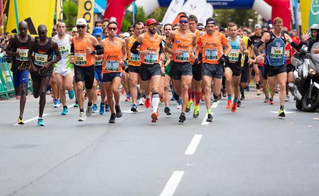 Salida de la última edición de la Maratón Ciudad de Logroño