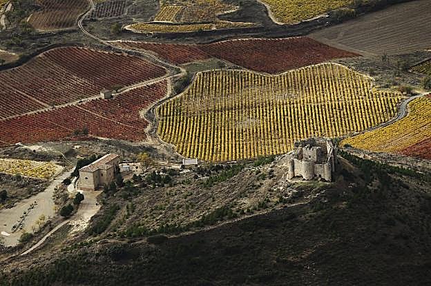 Imagen aérea del castillo de Davalillo y su entorno. 