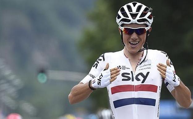 Peter Kennaugh, con el equipo Sky. 