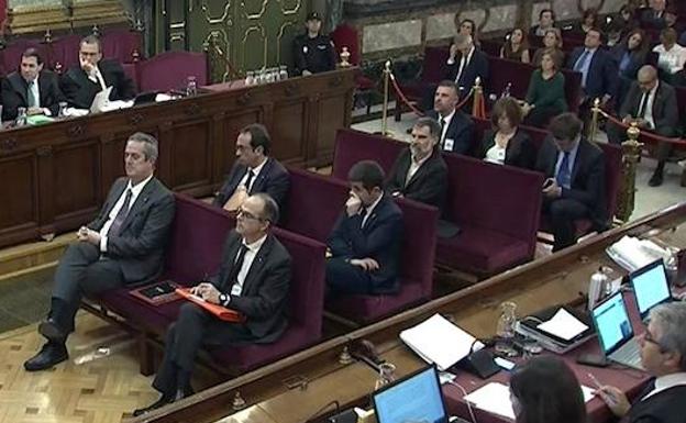 Banquillo de los acusados en el juicio del procés.