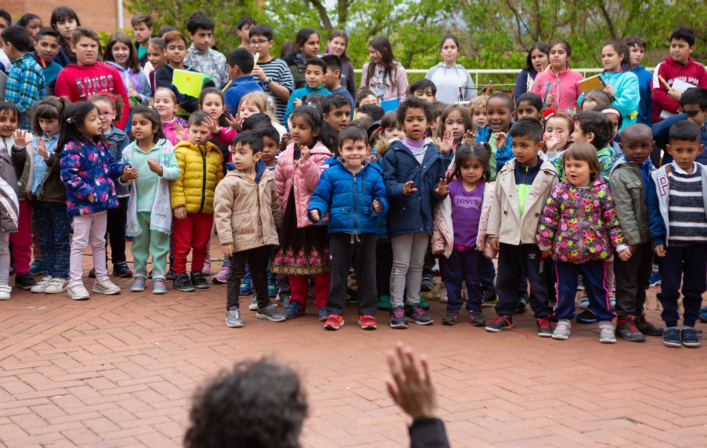 Fotos: Escolares riojanos celebran Musiqueando frente al centro Navarrete El Mudo