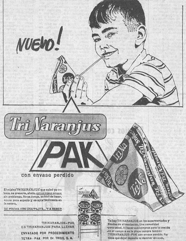 Tri Naranjus en Tetra Pak, 1966.