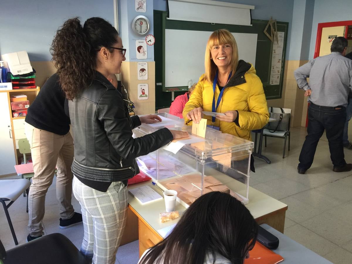 La jornada electoral discurre con normalidad en La Rioja. El ambiente soleado invita a votar a los riojanos. Candidatos y votantes anónimos han coincidido en los diversos colegios electorales