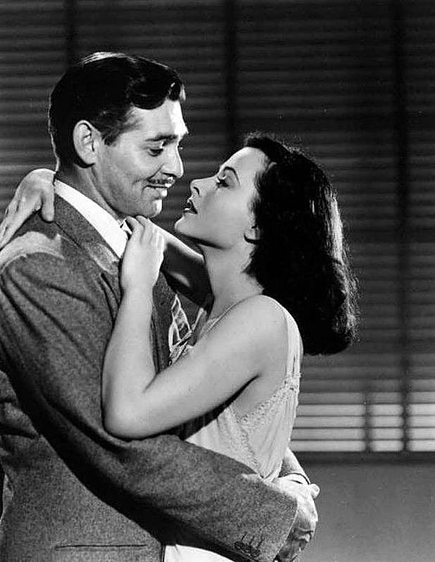 Clark Gable y Hedy Lamarr em el año 1940, durante el rodaje de 'Camarada X', de King Vidor.