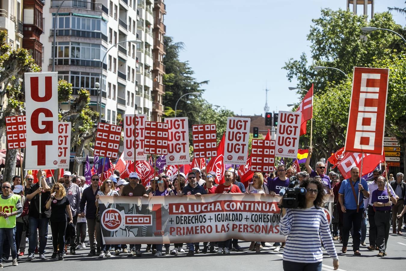 Las centrales mayoritarias logran reunir a entre 4.000 y 5.000 personas en la tradicional movilización del Día del Trabajo