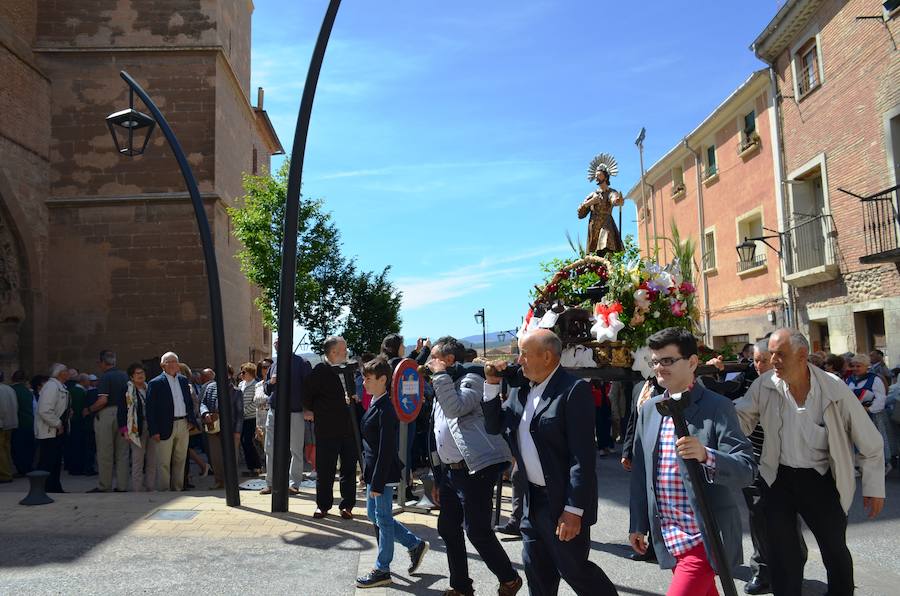 Fervor y tradición durante el recorrido de la imagen de San Isidro Labrador por las calles de Calahorra,, patrón de los agricultores 