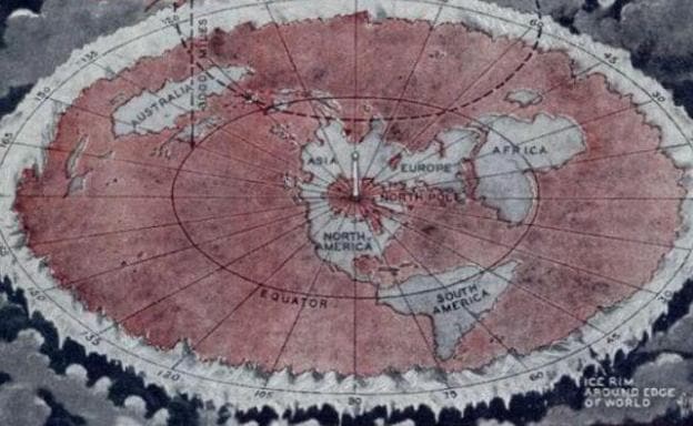 Mapa de la tierra, según la Flat Earth Society (Sociedad de la Tierra Plana) 