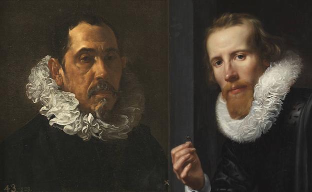 'Francisco Pacheco', Velázquez (h.1620) y 'Retrato de Goldsmith', de Werner Van Den Valcker (1617) 