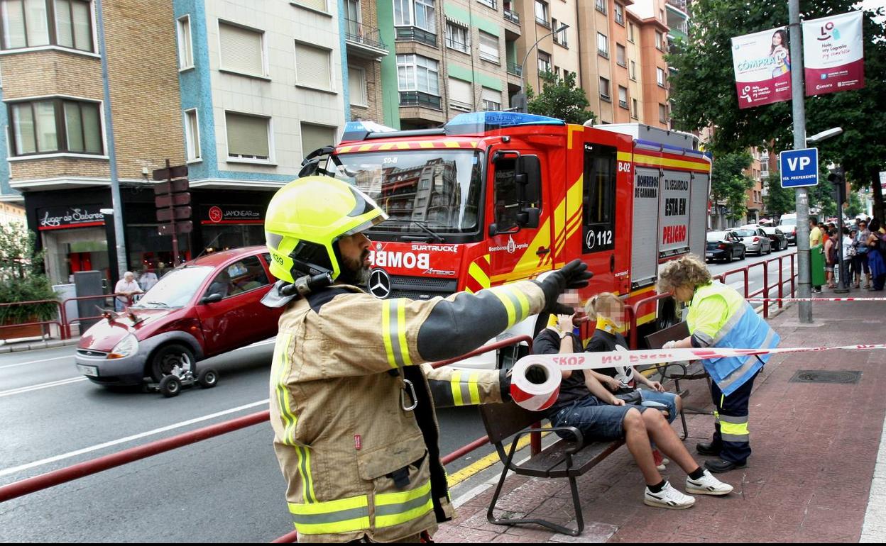 Bomberos de Logroño, en una actuación en la ciudad 