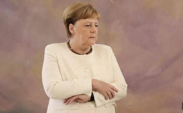 Merkel, durante el acto celebrado en el palacio de Bellevue, en Berlín.