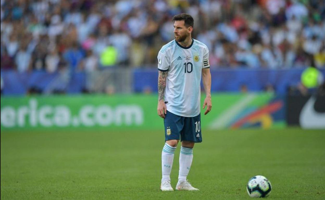 Lionel Messi, durante el partido de cuartos de la Copa América ante Venezuela.