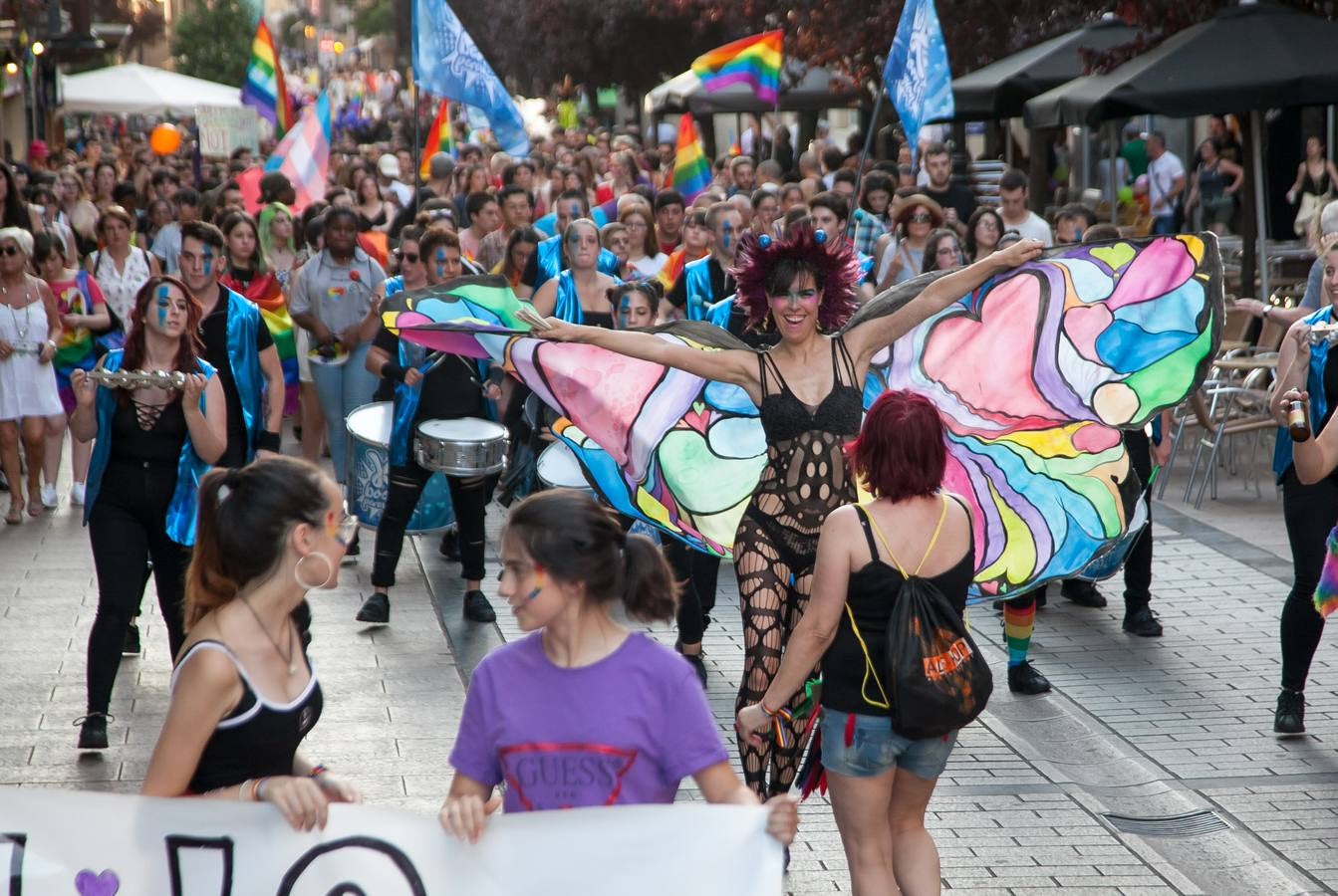 Unos jóvenes, durante la manifestación