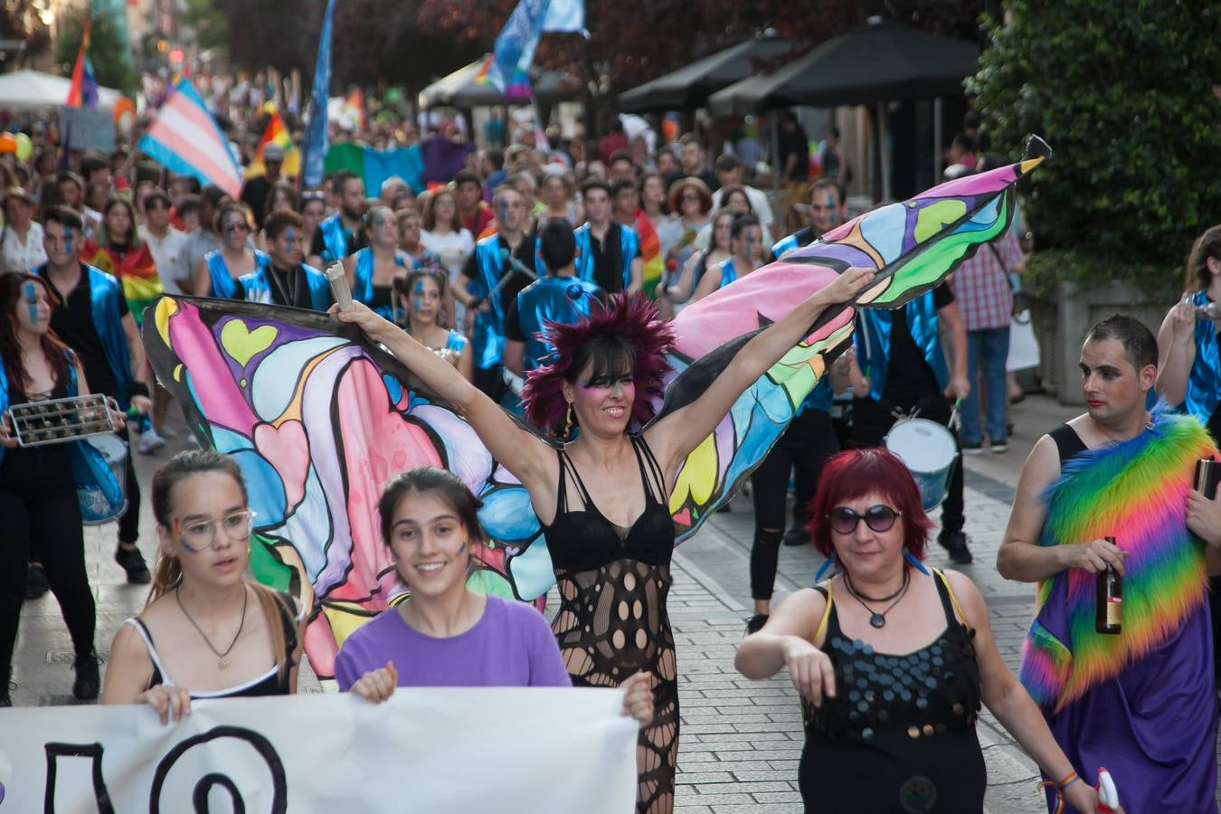 Unos jóvenes, durante la manifestación