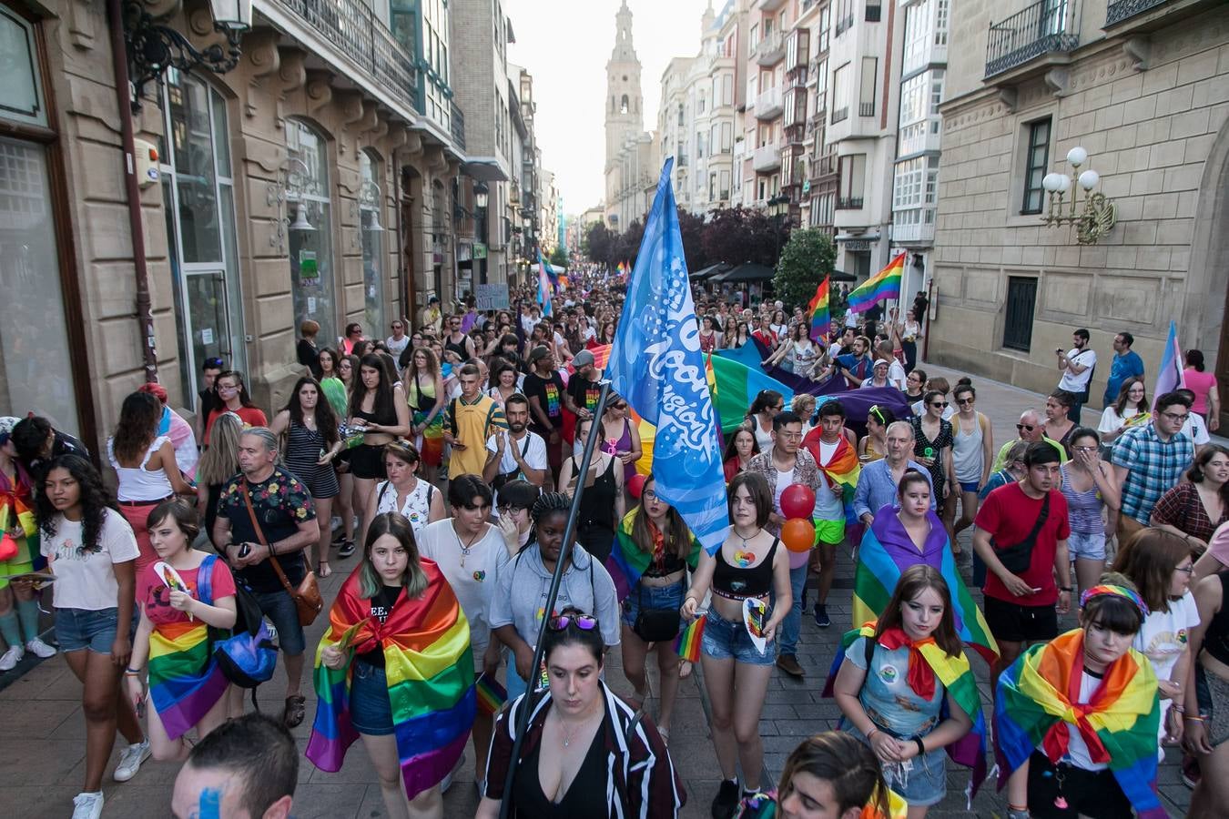 Unos jóvenes, durante la manifestación